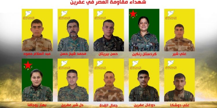 QSD’ê nasnameya 10 şervanên di ‘Berxwedana Serdemê’ de şehîd bûbûn eşkere kir