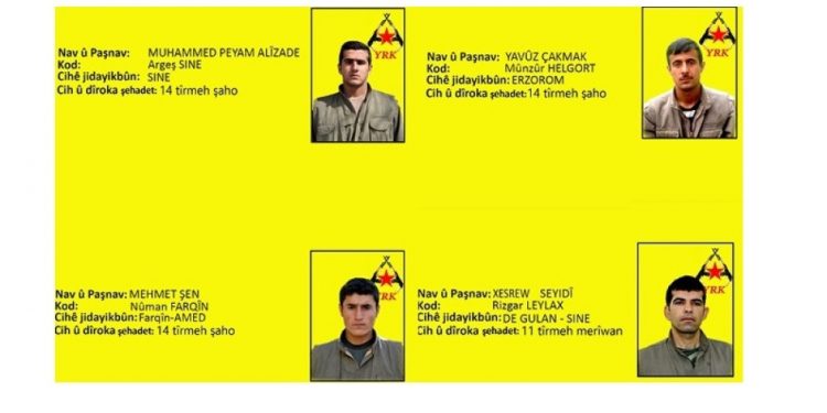 YRK’ê nasnameya 4 şehîdan eşkere kir