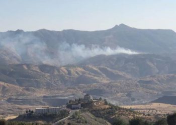 Li Cûdî ji ber topbaranê şewat derket