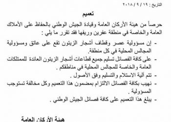 Li Efrînê belavoka talankirina hilberîna zeytûnan