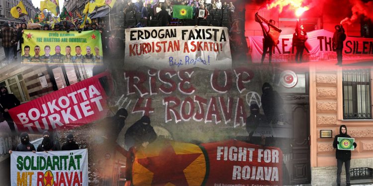 TAYBET- Bîlançoya #RiseUp4Rojava: Li 20 welatan û 55 bajaran çalakî lidarxistin
