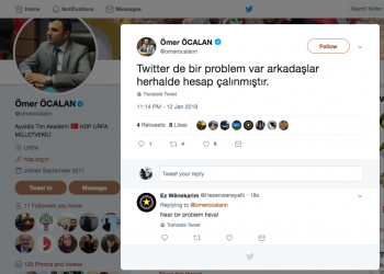 Hesaba Omer Ocalan a ku di derheqa hevdîtinê de peyam avêt hate hack kirin
