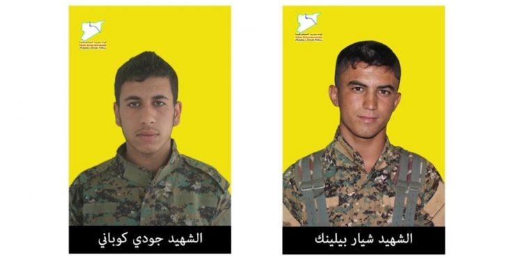 QSD nasnameya du şervanên xwe yên Mînbîc’ê şehîd ketiye eşkere kir