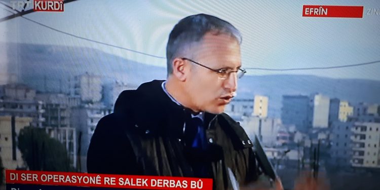 TRT Kurdî li Efrîn’ê di weşana zindî de: Tirkiye zeytûnan talan dike û ji dervayî welat re jî difroşe.”