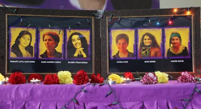 Li gelek bajarên Kurdistan û Tirkiye’yê Sê Jinên Azad Hate Bîranîn