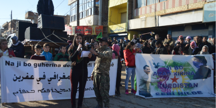 TCŞ yê Girkê Legê bi boneya salvegera êrîşên dagirkeriya Tirk li ser Efrîn çalakiyek li darxistin