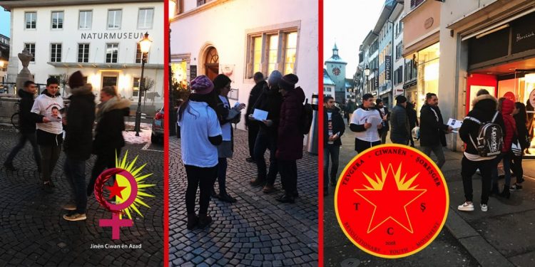 Ciwanên Kurd li Swîsre’yê ji bo çalakvanên greva birçîbûnê belavok belav kirin