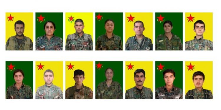 YPG nasnameya 17 şervanê ku Efrîn şehid ketine eşkere kir