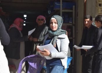 YJC’ê li Minbicê belavok ji bo çalakiya Guven belav kirin