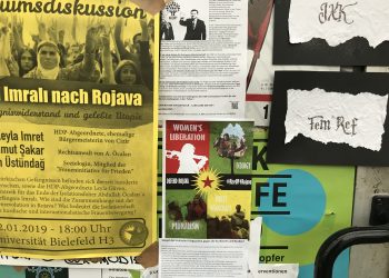 Aktîvîstên JXK û YXK’ê li Zaningeha Bielfeldê xebata îmza û belavokê pêkanîn