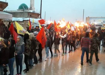 TCŞ a Suriyê û YJC Komploya li dijî 15’ê Sibatê meşek li dar xistin