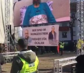 Leyla Guven bi rêya dîmen beşdarî mîtînga Strasbourgê bû