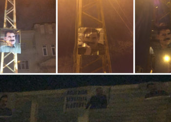 Li Wanê posterên Rêber Ocalan, alên PKK û KCK hatin daliqandin