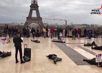 Ciwanên Parîsê li ber barûya Eyfelê tecrîdê şemezar kir û bal kişand ser greven birçîbûnê