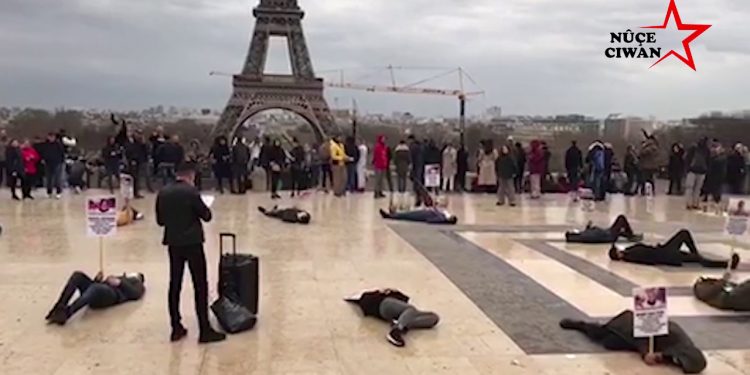 Ciwanên Parîsê li ber barûya Eyfelê tecrîdê şemezar kir û bal kişand ser greven birçîbûnê