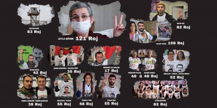 Berxwedana Leyla Guven di roja 121’emîn de ye