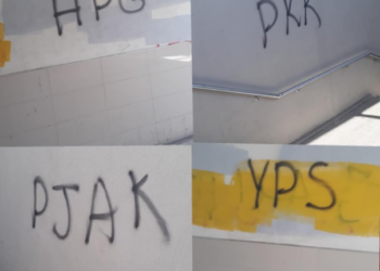 Nivîsên “PKK, PJAK, HPG û YPS” li nava Stenbolê hatin nivîsandin