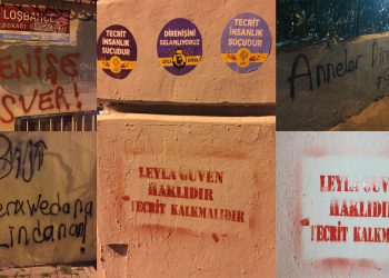 Li dijî tecrîdê çalakiya nivîs û stîcker li Stenbolê