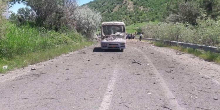 LEZGÎN – Li Amediyê wesayita leşkerên Tirk ên dagirker hate teqandin