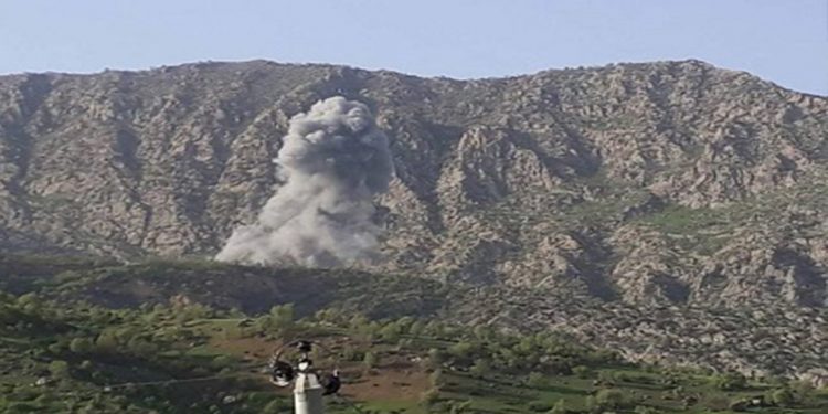 Balafirên şer yên artêşa Tirk a dagirker gundên Çomanê bombebaran kirin