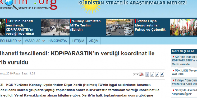 Têkildarî şehîdbûna Diyar Xerîb: Îstîxbarata PDK’ê ‘Parastin’ koordînata daye MÎT’ê