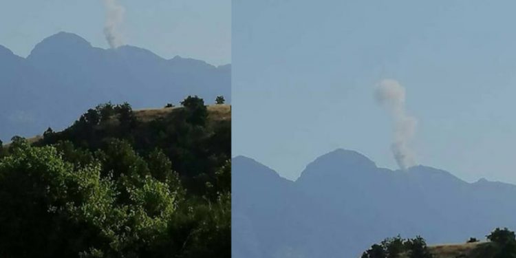 Balafirên şer ên artêşa dagirker a Tirk bombe li çiyayê Metîna barandin