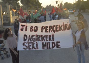 Li Amûdê Ciwanên Şoreşger bi meşek meşaleyî dagirkeriya tirk şermezar kir