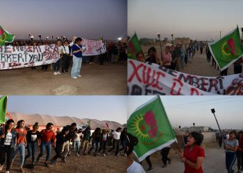 Yekîtiya Jinên Ciwan li Kobanê bi meşekê hamleya ‘Rabin ser piya’ silav kir