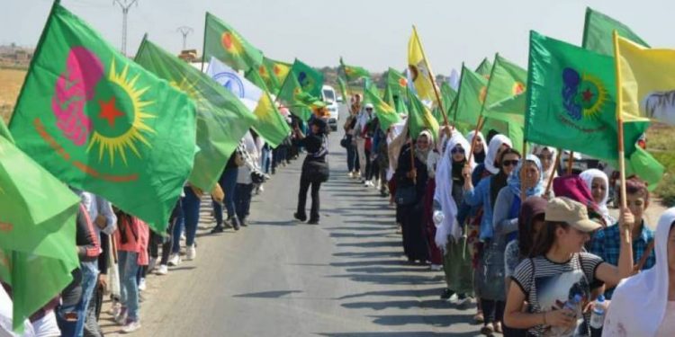 Di pêşengtiya Jinên Ciwan li Hesekê gefên Tirkiye ên dagirkerine hatin şermezarkirin
