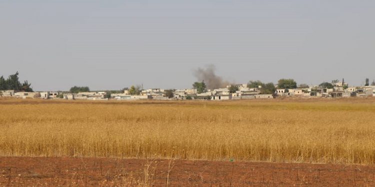 Artêşa dagirker a tirk gundên Şera topbaran dikin