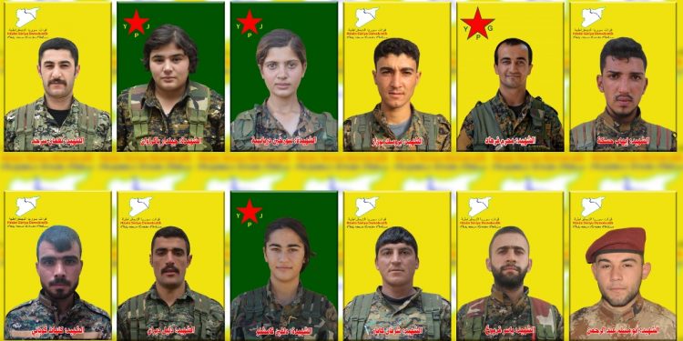 QSD’ê nasnameya 12 şehîdên Berxwedana Cenga Rojava eşkere kir