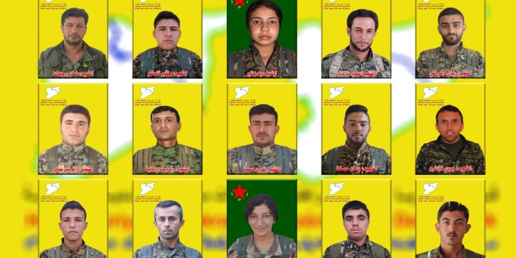 QSD’ê nasnameyên 15 şehîdên Berxwedana Cenga Rojava eşkere kir