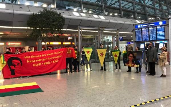 Ciwanan li balafirgeha Dusseldorfê çalakiyek kirin