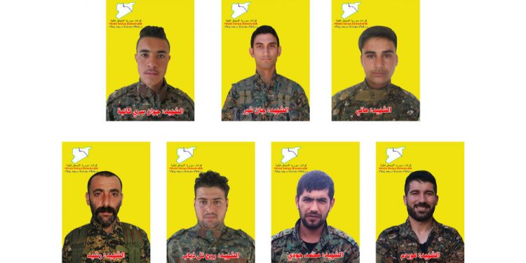 QSD’ê nasnameya 7 şervanên xwe yên şehîd eşkere kir