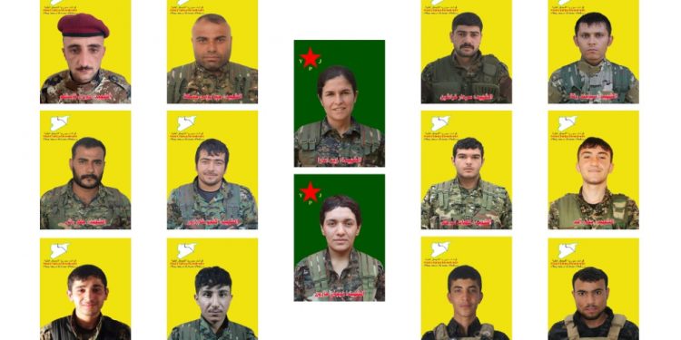 QSD’ê nasnameya 14 şehîdên Berxwedana Cenga Rojava eşkere kir