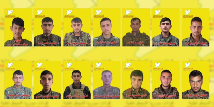 QSD’ê nasnameya 14 şehîdên Berxwedana Cenga Rojava eşkere kir