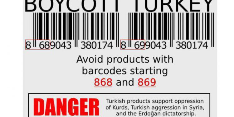 Li Rojhilatê Kurdistanê jî ji bo boykotkirina malên Tirkî bang hate kirin