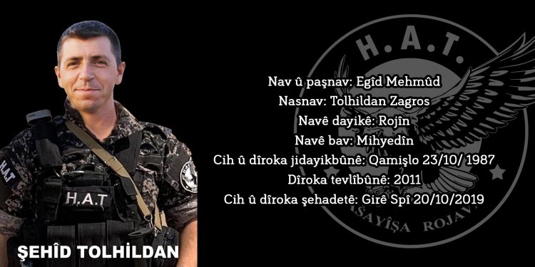 HAT: Fermandar Tolhildan Zagros şehîd bû
