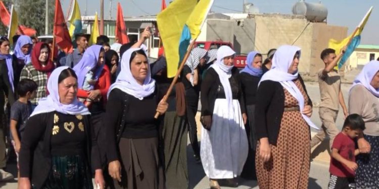 Li Şengalê di pêşengtiya Tevgera YCÊ û TAJÊ li dijî kiryarên PDK’ê û dagirkeriya Tirk çalakî