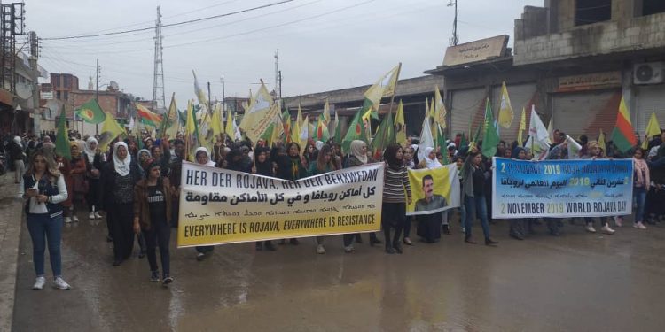 Li herêma Cizîrê “Roja Cîhanê ya Rojava” ji aliyê hezaran ve bi coş hate pêşwazî kirin