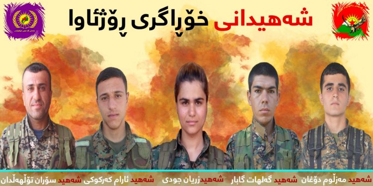 Ciwanan li Silêmanî ji bîranîna şehîdên Cenga Rojava pankartek daliqandin