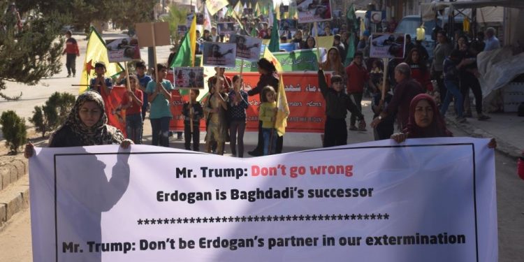 Li Hesekê û Dirbêsiyê êrîşên dagirker û serdana Erdogan a Washingtonê hatin şermezar kirin