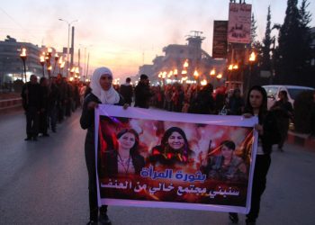 Jinên Ciwan ên Minbicê li dijî tundiya li ser jinê çalakiyek li darxistin