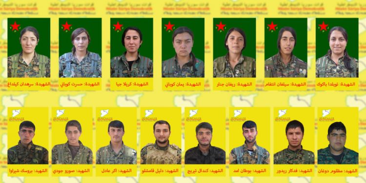 Nasnameya 15 şehîdên Berxwedana Rûmetê hatin eşkerekirin