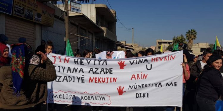 Li Bakurê Sûriyê û Rojavayê Kurdistanê çalakiyên Roja Têkoşîna li dijî Tundiya li ser jinan!