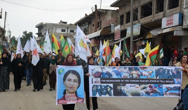 ​​​​​​​Li Bakur û Rojhilatê Sûriyê meşên şermezarkirina komkujiya Til Rifatê