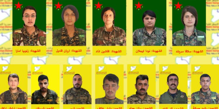 QSD’ê nasnameya 12 şehîdên Berxwedana Cenga Rojava eşkere kir