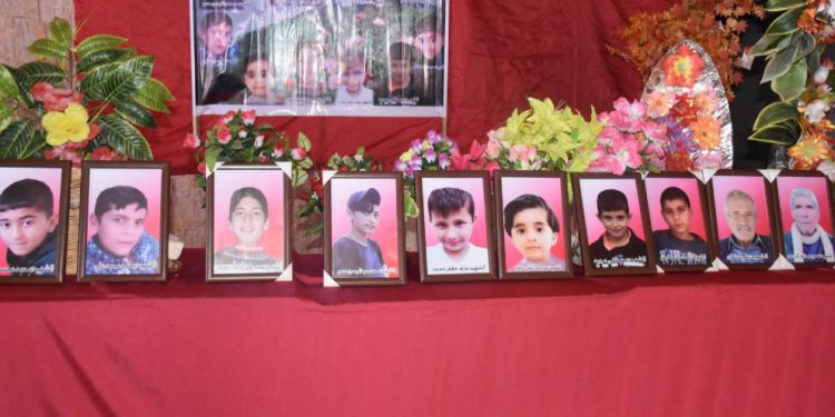 Li Til Rifatê ji bo zarokên ku hatine qetilkirin şîn hate danîn