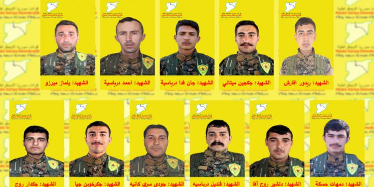 QSD’ê nasnameya 11 şervanên xwe yên şehîd eşkere kir