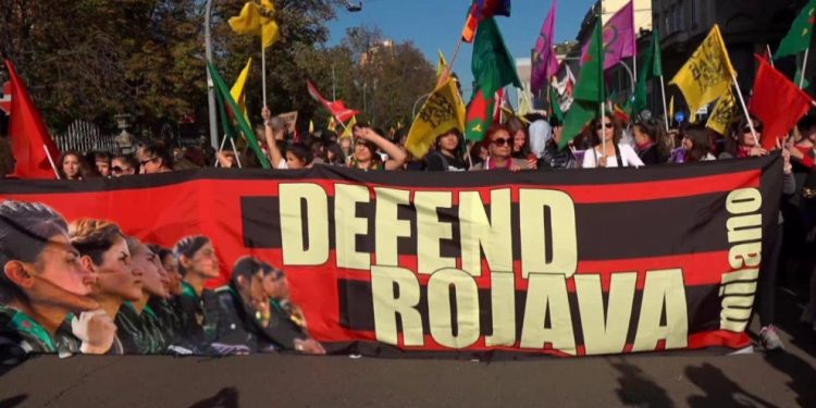 Defend Rojava: Li hemberî dîktator Erdogan em li Cenevreyê bin